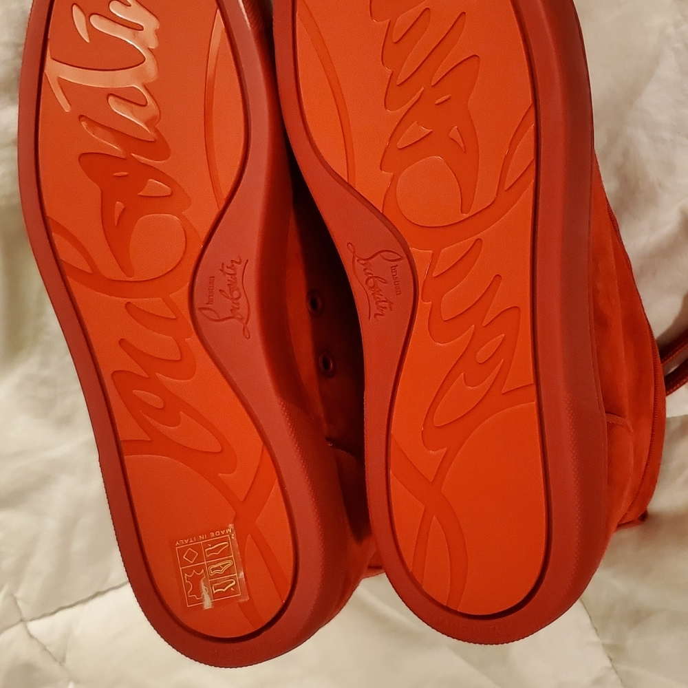 Christian Louboutin embellished tie suede sneakers - Picture 4 of 10